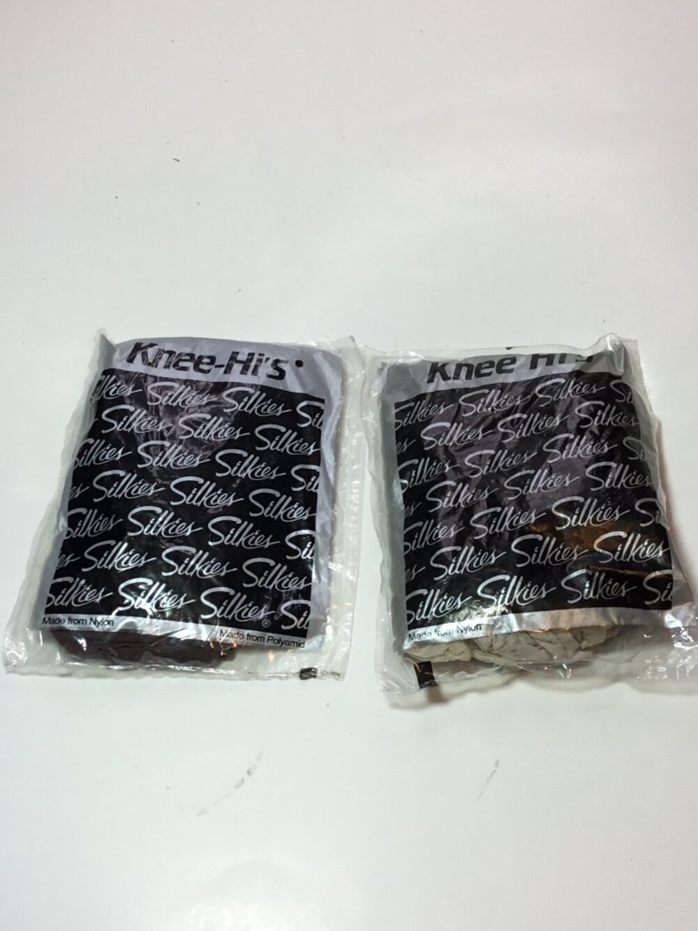 New Vintage 90s Silkies Variety Lot of 2 Knee-Hi’s USA Made Mocha And Ivory NOS